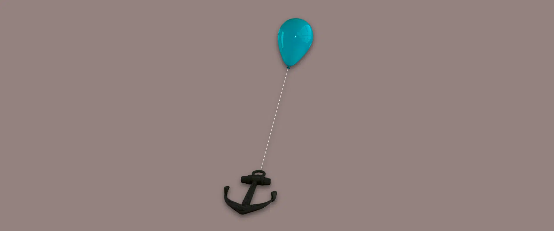 Balloon tied to anchor symbolizing male fertility issues – TRT in Dubai